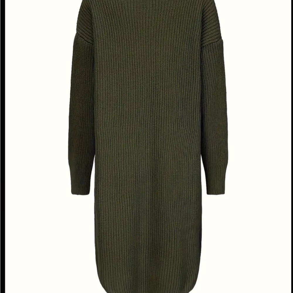 Oversized Button Front Long Sleeve Turtleneck Car… - image 4